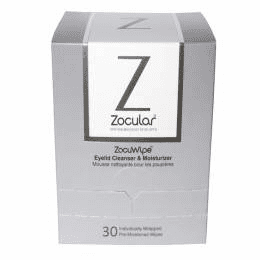 Zocuwipe Eyelid Cleanser and Moisturizer Wipes 30 Count